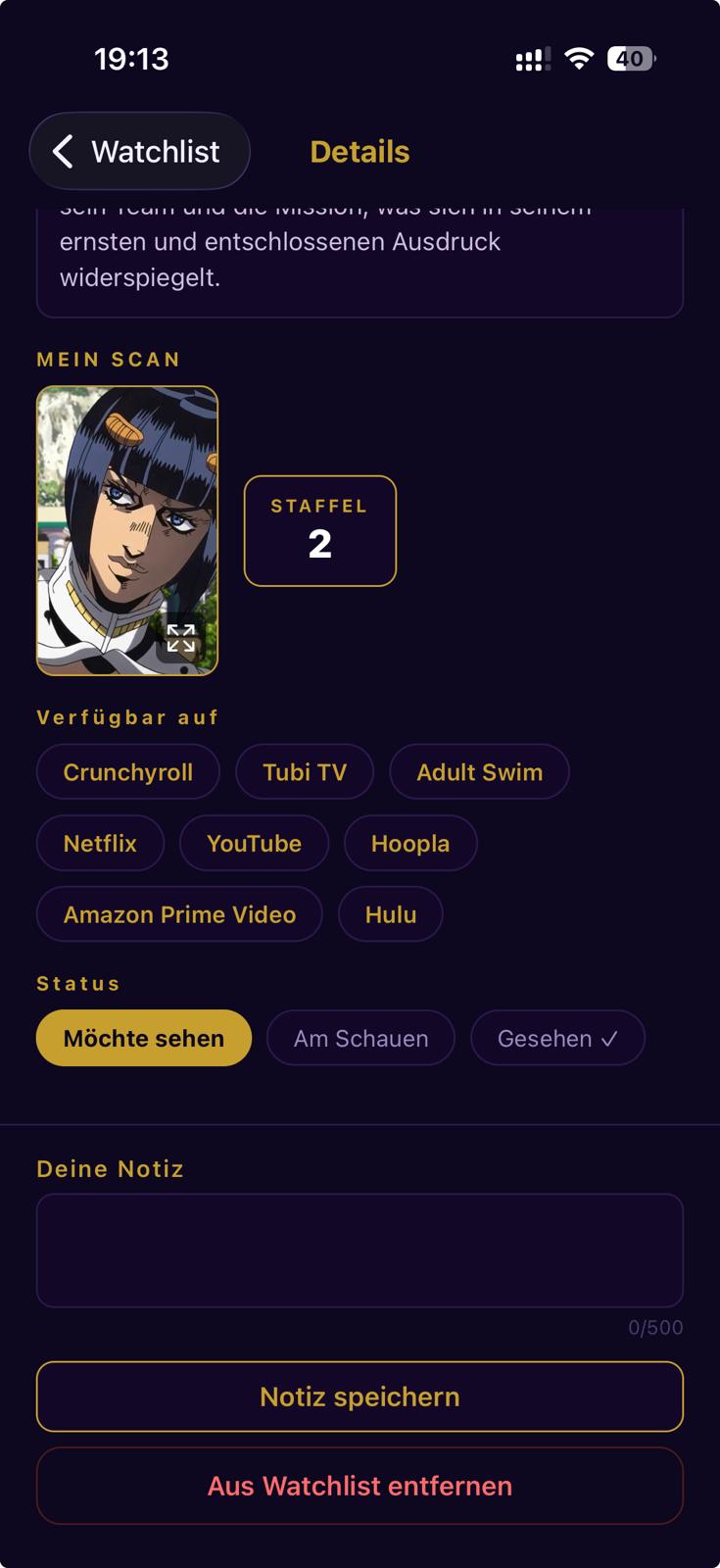 Streaming Anbieter Anzeige